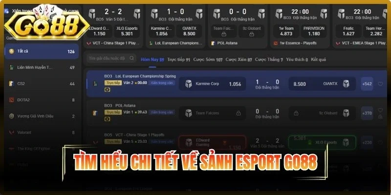 Tìm hiểu sảnh Esport Go88